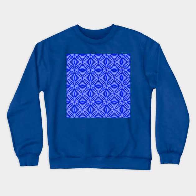blue and white geometrical circle pattern Crewneck Sweatshirt by pauloneill-art